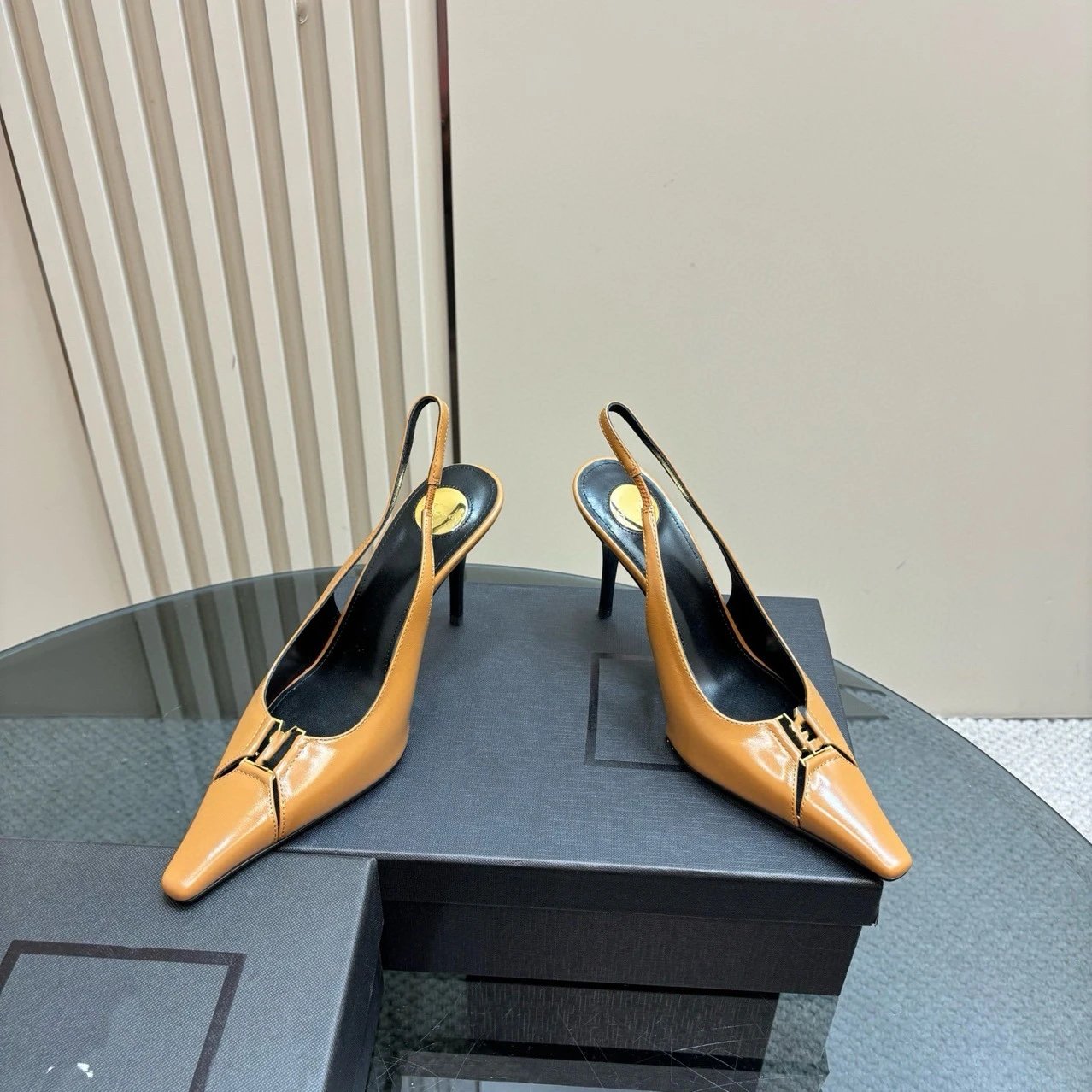 Versace La Medusa Slingback Heels Black - 4