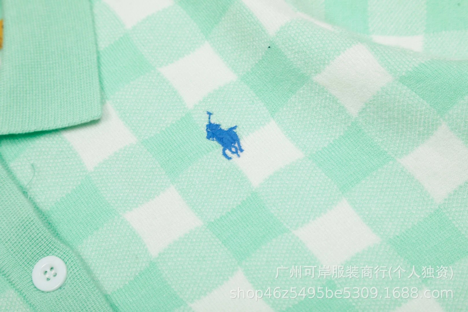 Polo Ralph Lauren Gingham Knit Polo Mint Green - 28