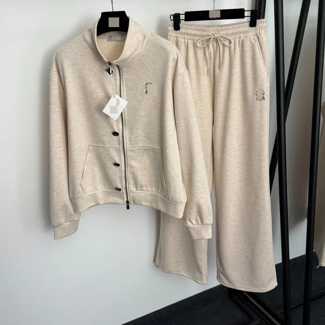 Design Ribbed Knit Set Gray Tracksuit - 6