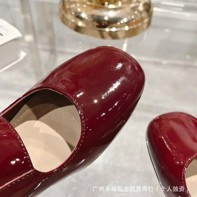 Dior Mary Jane Block Heel Beige Patent Leather Shoes - 8