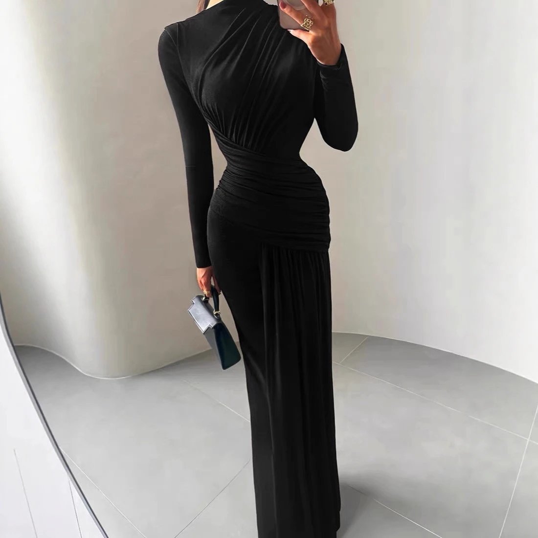 Unbranded Dresses Long-Sleeve Ruched Maxi Dress image 2