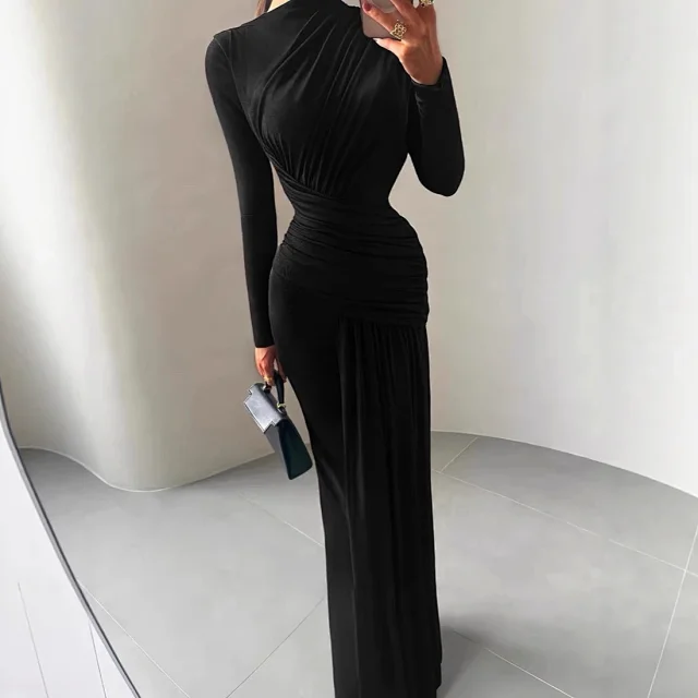 Unbranded Dresses Long-Sleeve Ruched Maxi Dress product detail image 3