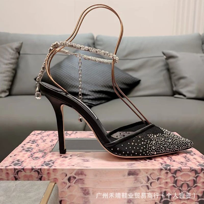 Valentino Garavani Rockstud Spike Crystal-Embellished Stiletto Heels Black - 11