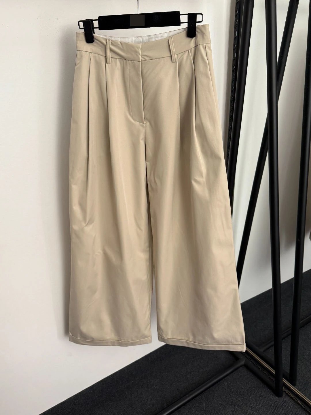 Beige Trench Coat and Wide-Leg Pants Set - 8