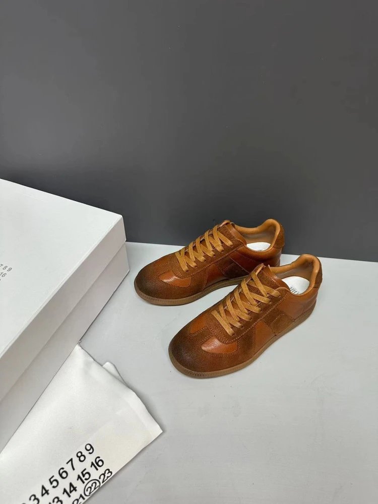 Maison Margiela Replica Sneakers Tan Suede Leather Sneakers - 14