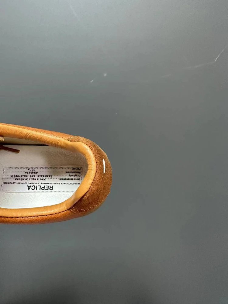 Maison Margiela Replica Sneakers Tan Suede Leather Sneakers - 17