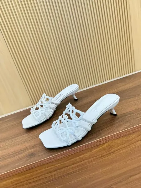 Saint Tears Knot-Strap Mule White Heels - 1