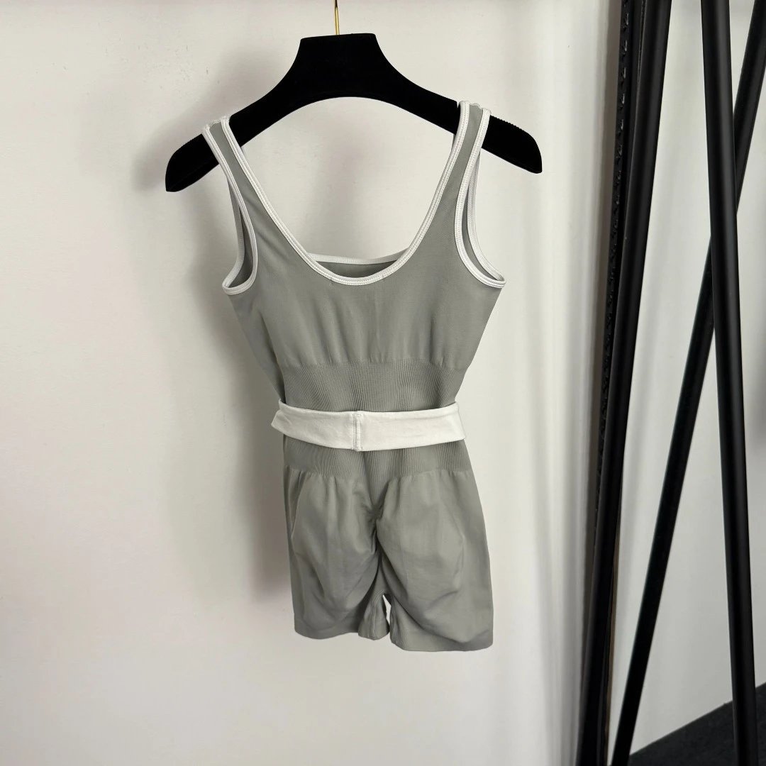 C A Bathing Ape x C Collection Sage Green Contrast-Trim Romper - 7