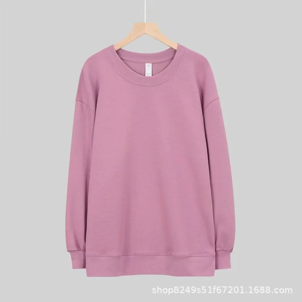 Velvet powder - po round neck long hoodie