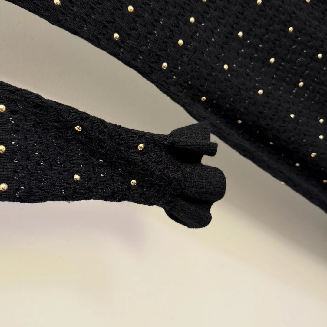 Saint Tears Embellished Knit Midi Dress Black - 9