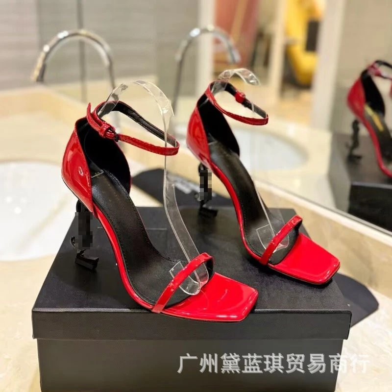 Red Patent Leather Black Heel