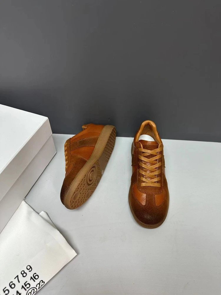 Maison Margiela Replica Sneakers Tan Suede Leather Sneakers - 15