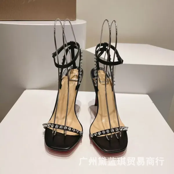 Christian Louboutin Pigalle Follies Studded Patent Leather Red Sole Stilettos - 2