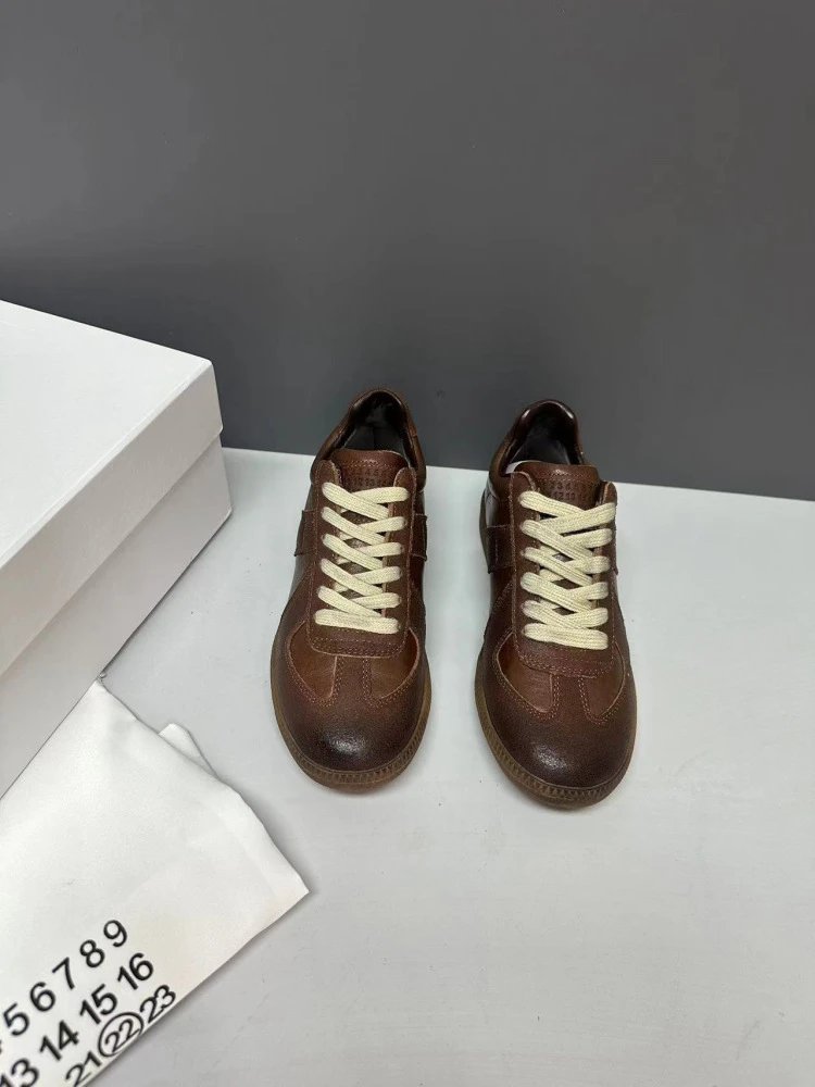 Maison Margiela Replica Sneakers Tan Suede Leather Sneakers - 19