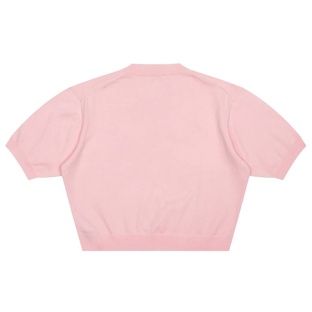 Kenzo Flower Embroidered Pink Cropped Knit Sweater - 8