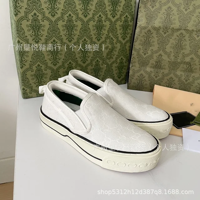 Unbranded Sneakers Platform Slip-On Canvas with Monogram Pattern product detail image 1