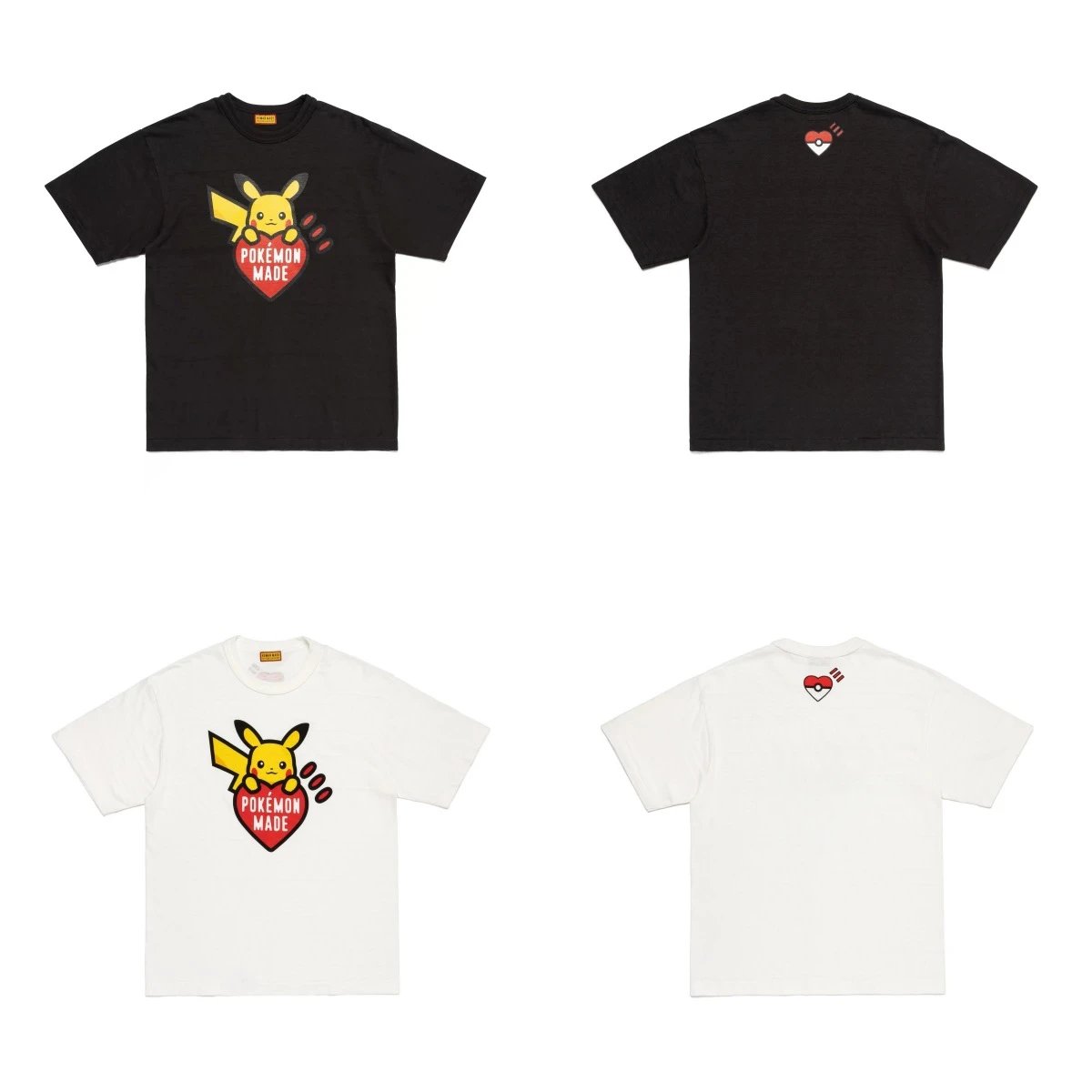 Pokémon x Pokémon Made Pikachu Heart T-Shirt Black - 4