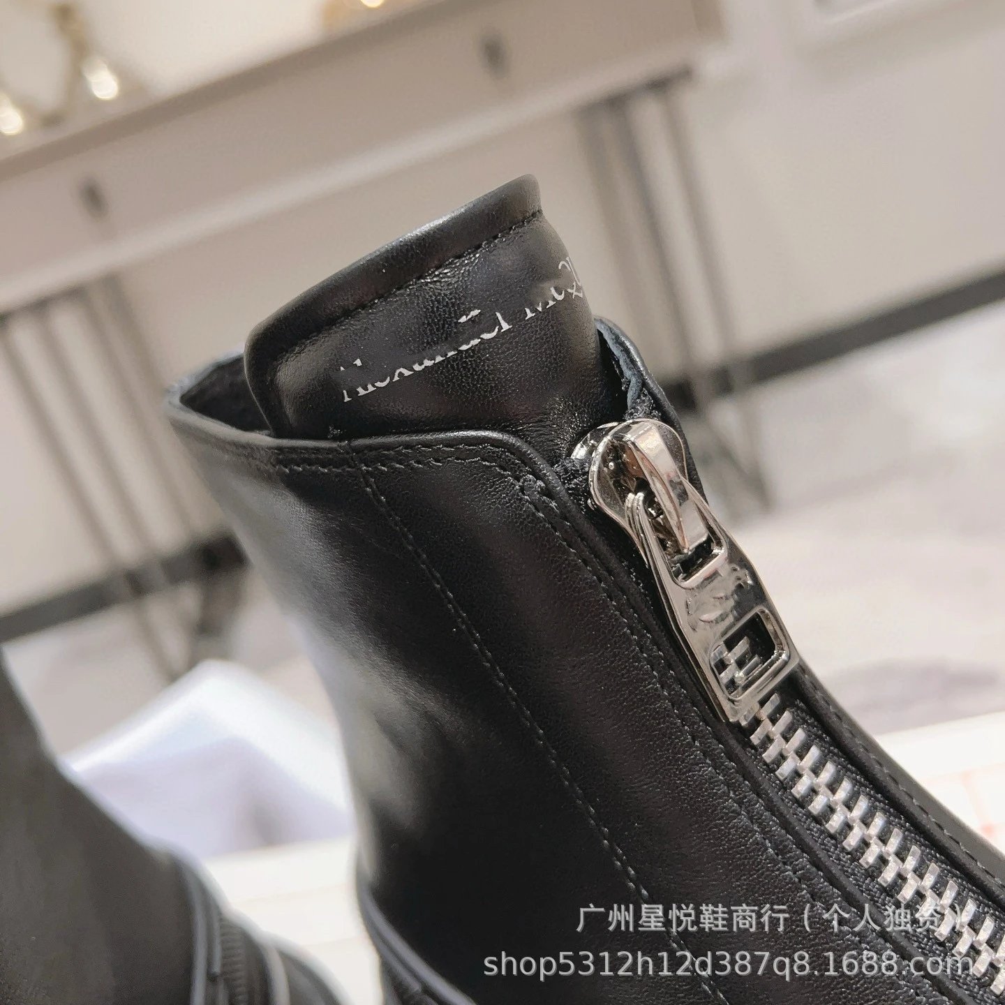 Alexander McQueen Oversized Zip-Up Black Chunky Ankle Boots - 3