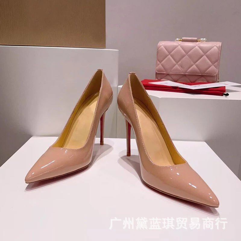 Christian Louboutin Pigalle Follies Nude Patent Leather Stilettos - 2