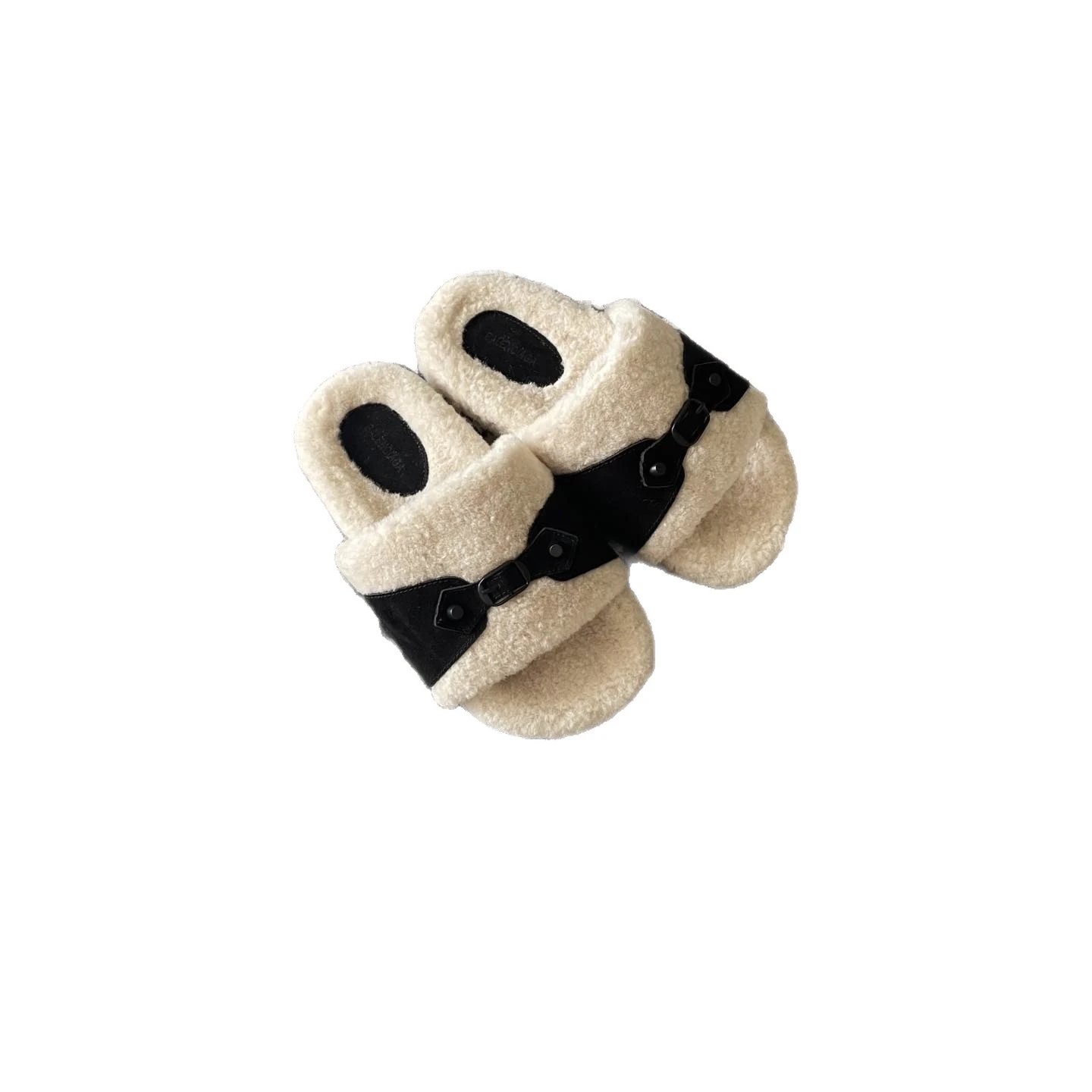 Unbranded Slippers Fleece Open-Toe Buckle Strap image 5