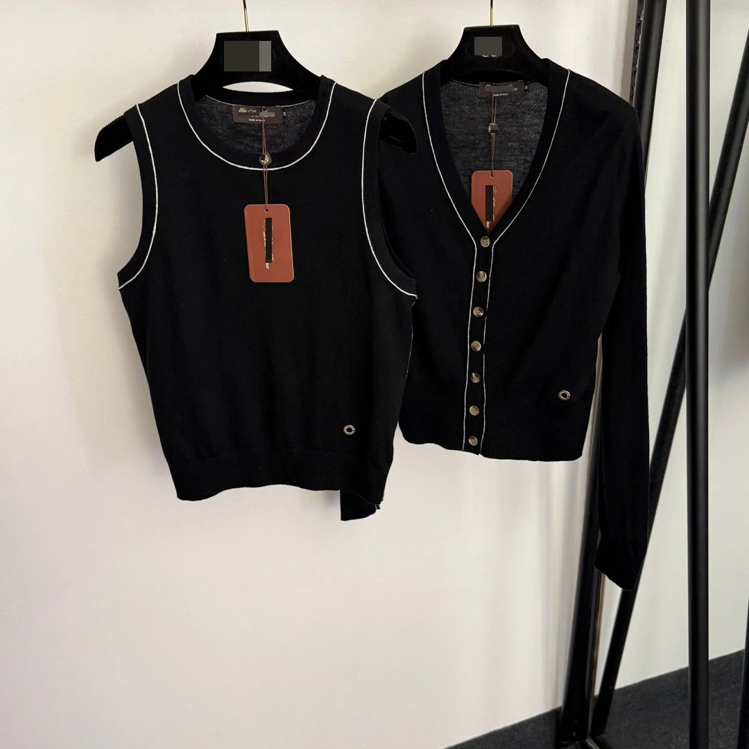 Saint Tears Knit Vest and Cardigan Set Beige Sweater - 4