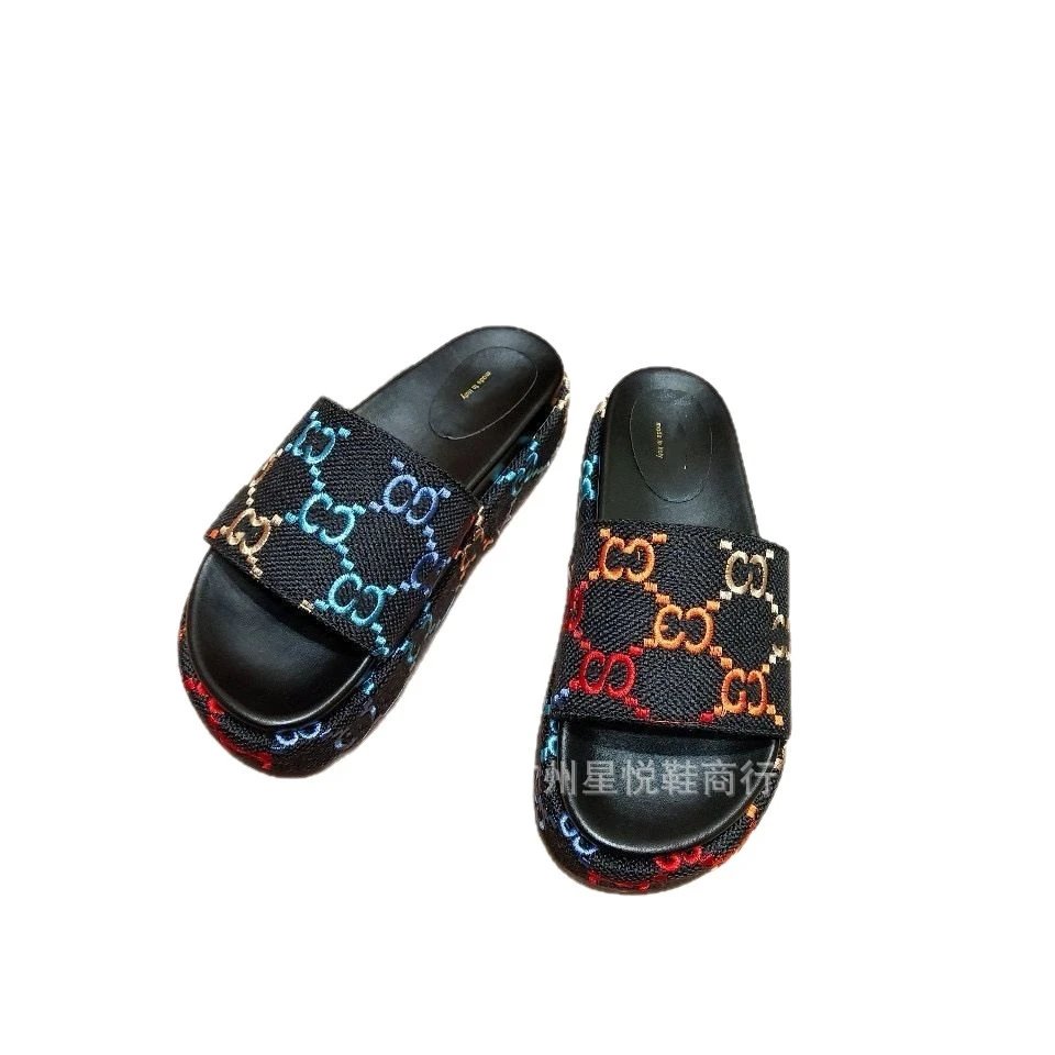 Gucci Slippers GG monogram platform slide image 5