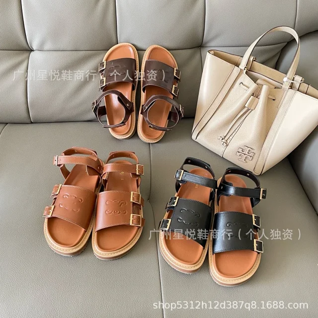 Tory Burch Sandals Double-T Logo Buckle product detail image 1