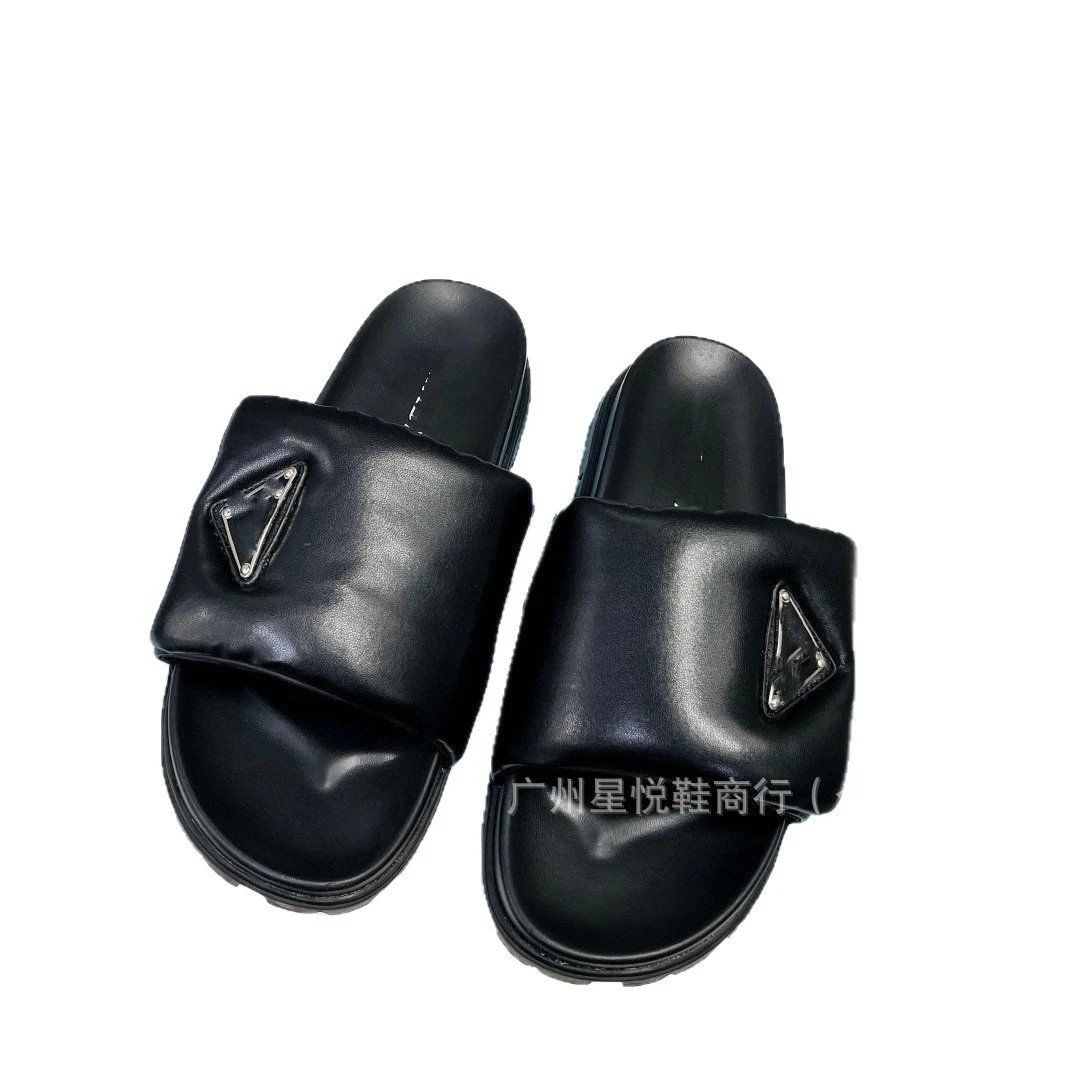 Unbranded Slippers Padded Slide with Triangle Metal Plaque image 5