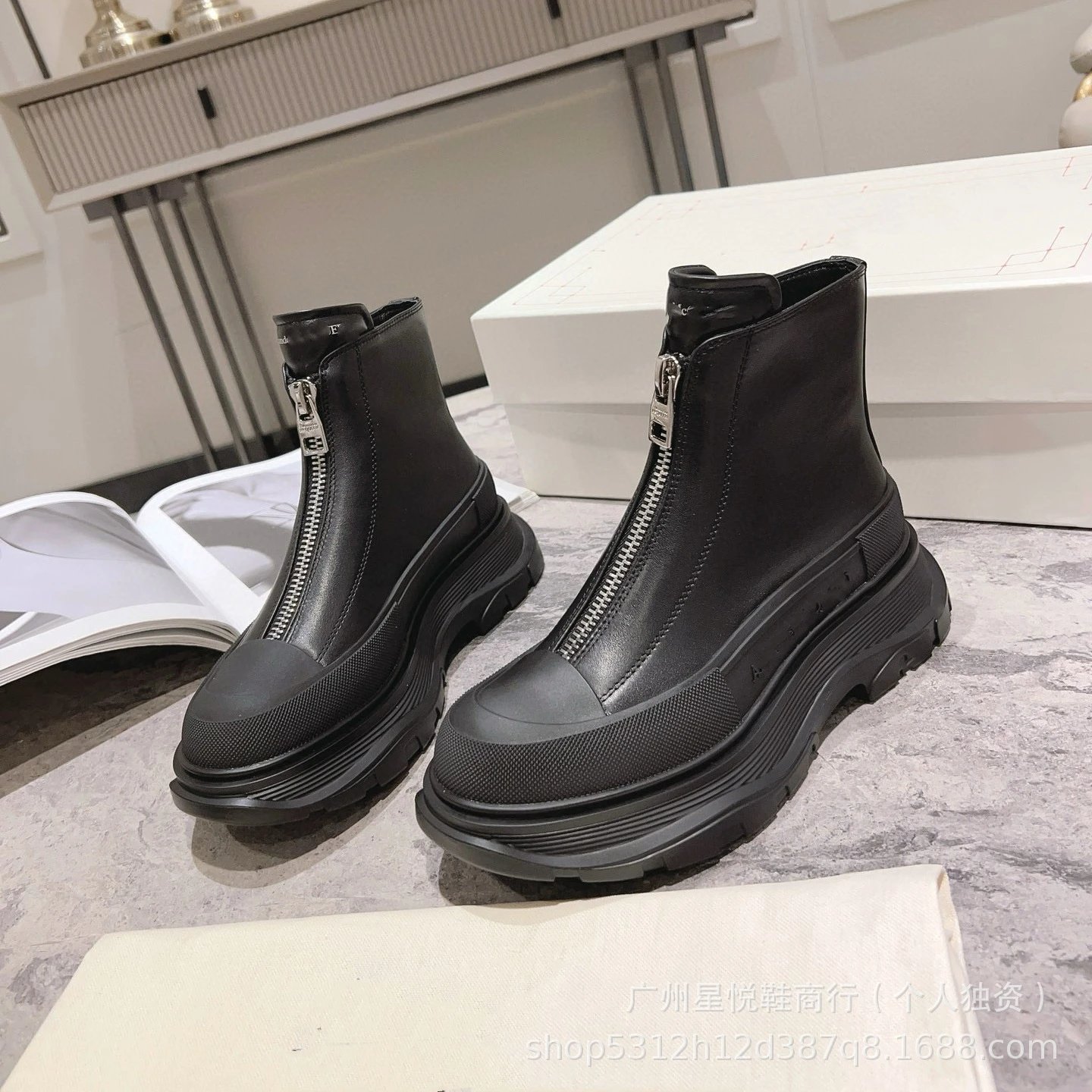 Unbranded Boots Front-Zip Platform Ankle image 2