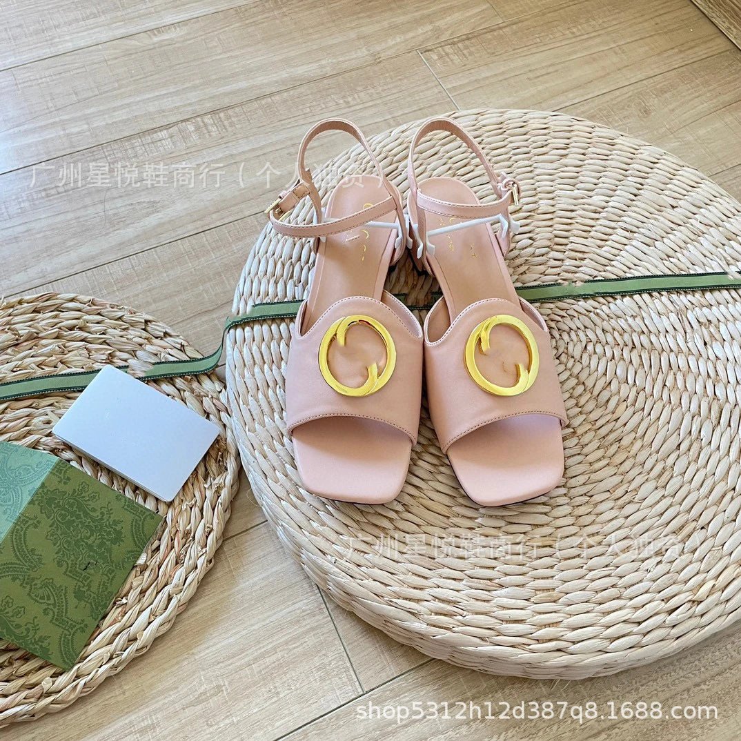 Gucci Marmont Square-Toe Sandals White with Gold GG Logo - 17
