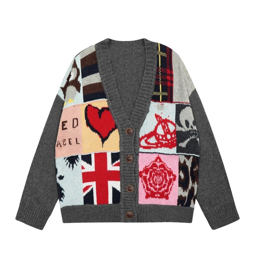 Saint Tears Embroidered Cable Knit Cardigan Black - 22