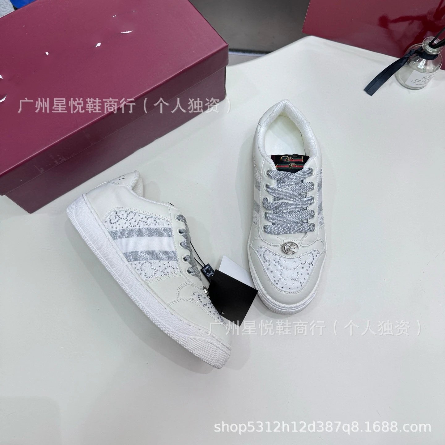 Gucci Ace Embellished Mesh Sneakers Pink and Black - 7