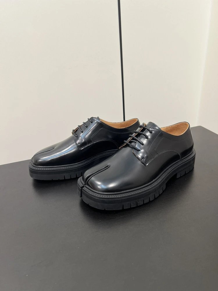 Maison Margiela Tabi Derby Black Leather Shoes - 5