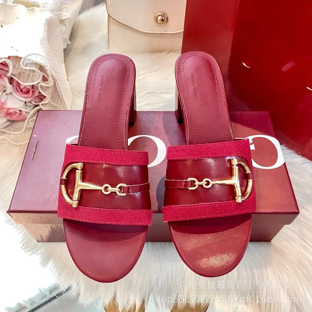Unbranded High Heels Open-Toe Block-Heel Mule Sandals with Metal Horsebit Detail product detail image 3