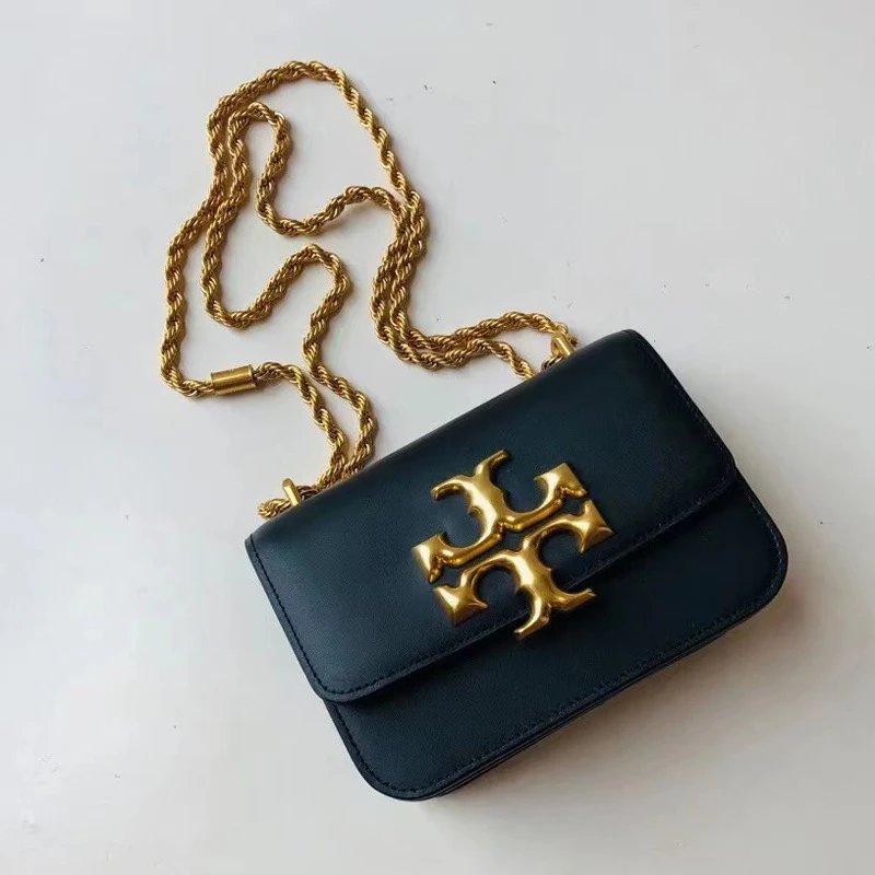 Tory Burch Crossbody Bags Gold Double T Logo Chain Strap image 1