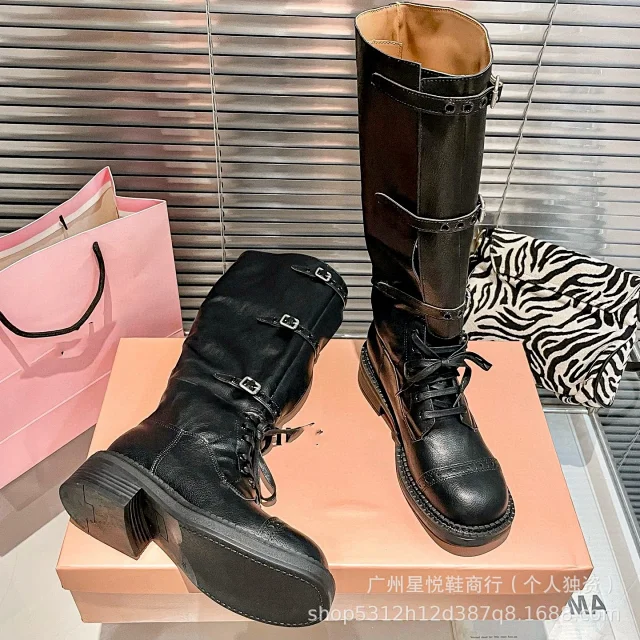 Unbranded Boots Knee-High Lace-Up Buckle product detail image 7