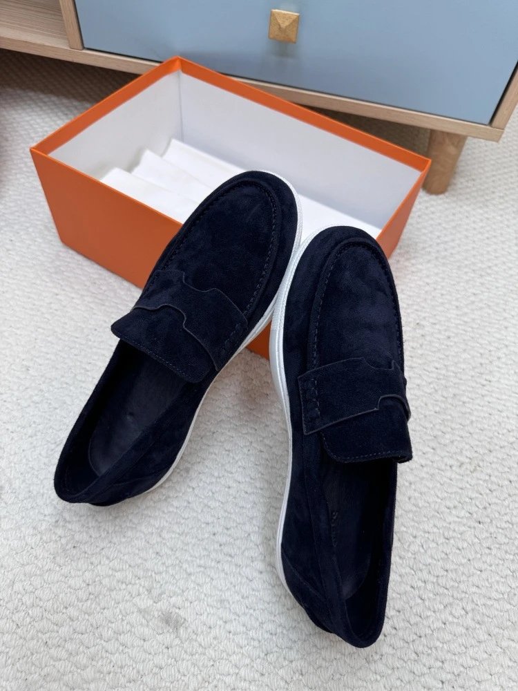 Hermès H-Logo Loafers Beige Suede Loafers - 13