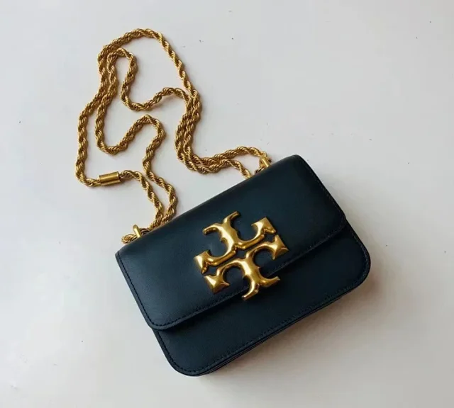 Tory Burch Crossbody Bags Gold Double T Logo Chain Strap product detail image 9
