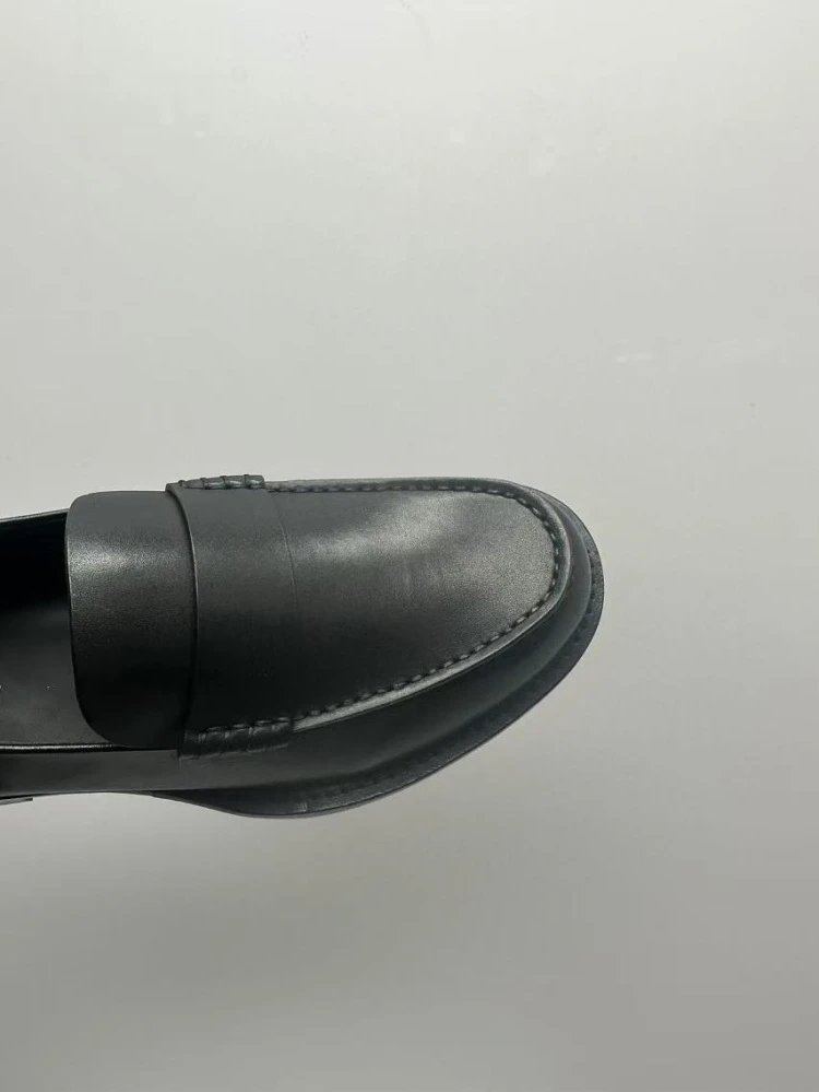 Saint Tears Loafer Black Leather Loafers - 12