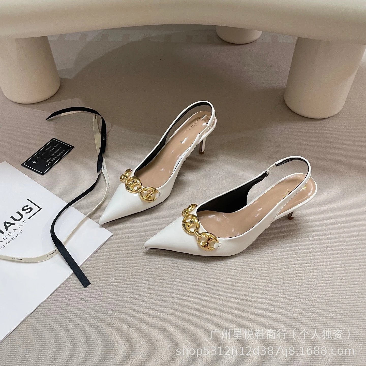 Gucci Marmont Chain Loafer Pink Pointed-Toe Slingback Heels - 14