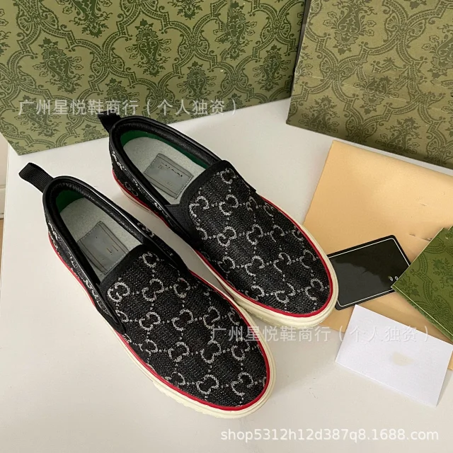 Unbranded Sneakers Platform Slip-On Canvas with Monogram Pattern product detail image 10