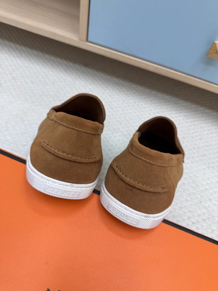 Hermès H-Logo Loafers Beige Suede Loafers - 33
