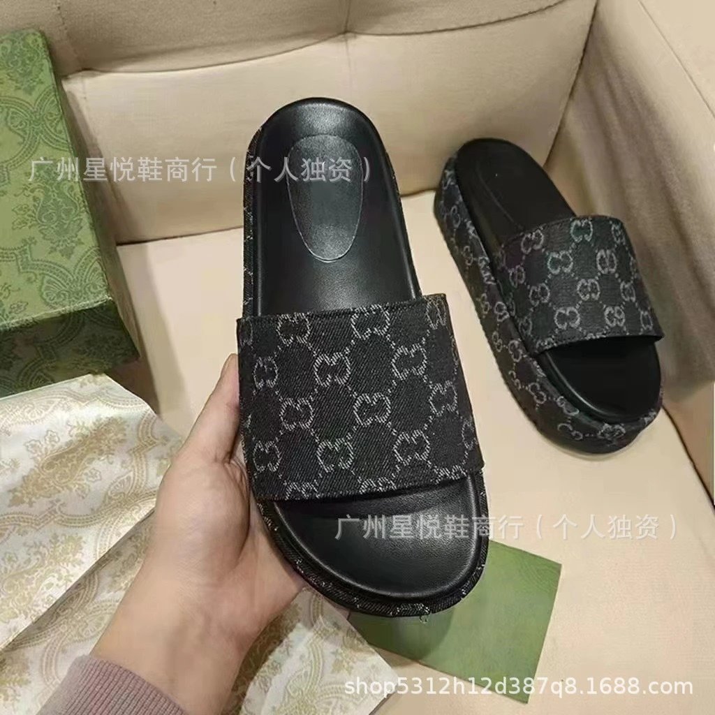 Gucci Slippers GG monogram platform slide image 3