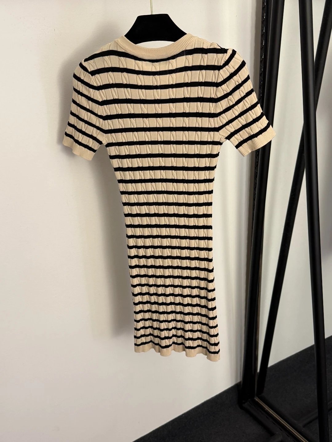 Dior Cruise Knit Striped Henley Top in Sky Blue and Navy - 13