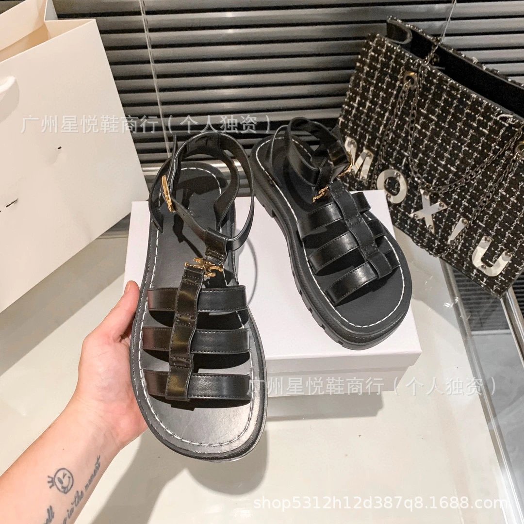 MOXIU Gladiator-Style Brown Leather Sandals - 13