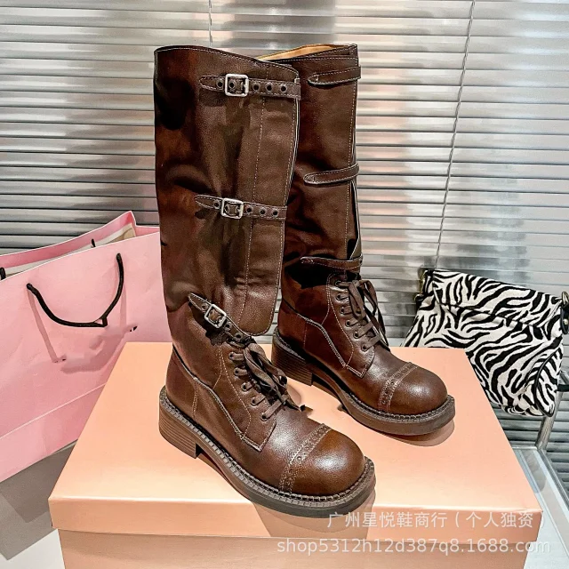 Unbranded Boots Knee-High Lace-Up Buckle product detail image 9