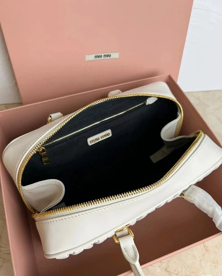 Miu Miu Arcadie Mini Bag Beige Quilted Leather Handbag - 18