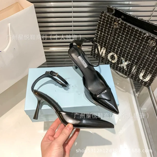 Prada High Heels Pointed-Toe Ankle-Strap Stiletto product detail image 13