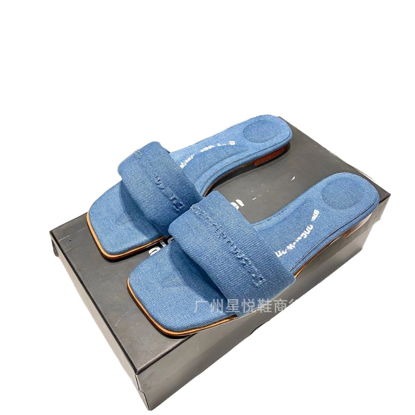 Alexander Wang Slippers Square-Toe Logo Slide image 5
