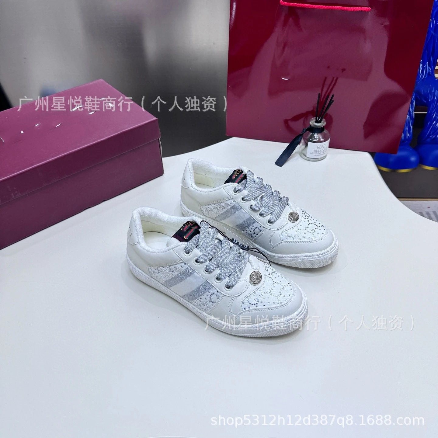 Gucci Ace Embellished Mesh Sneakers Pink and Black - 5